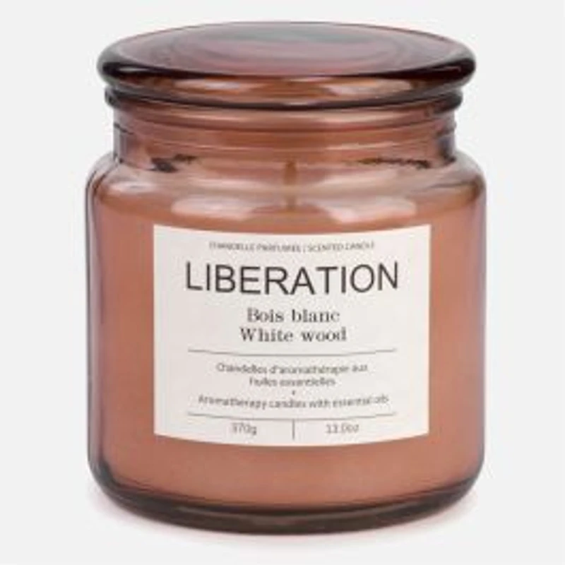 Glass Scented Candle with Cover - Brown