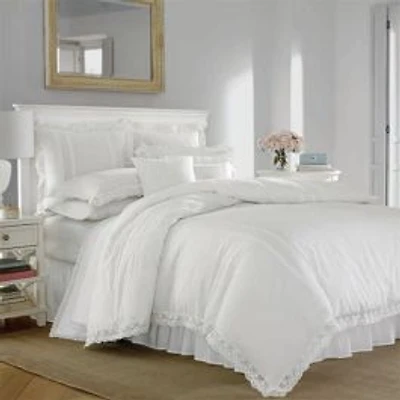 Laura Ashley Annabella Cotton White Duvet Cover Set