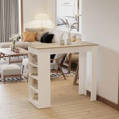 Bar Table with 4 Storage Shelves