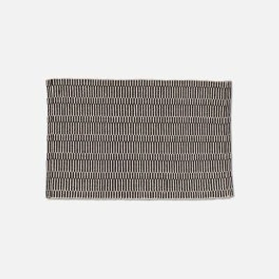 Short Stripe Accent Rug - Black and Ivory