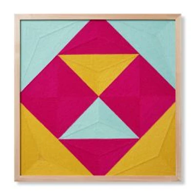 Loloi Fair and Square Pink and Gold 2' x 2' Wall Art