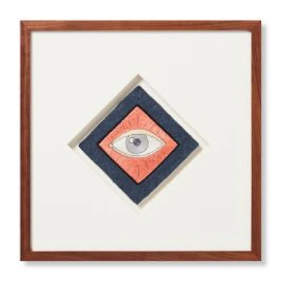 Loloi Insight Patch Pink and Blue 1'4 " x 1'4 " Wall Art