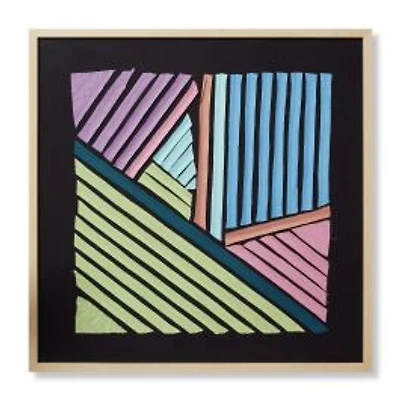 Loloi Unbiased Tape Black and Multi 3'4 " x 3'4 " Wall Art