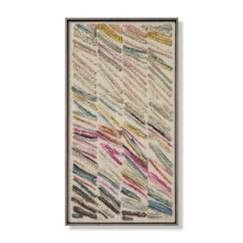 Loloi Swept Up Beige and Multi 4'4 " x 2'4 " Wall Art