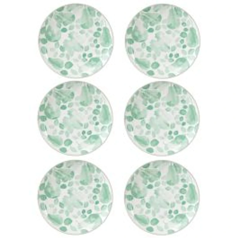 Set of 6 Giverny Green Dinner Plates by Maxwell & Williams (26.5 cm) - Green