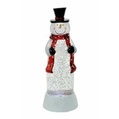 White Snowman LED Snow Globe