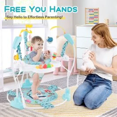 Baby Activity Center Height Adjustable Baby Bouncing Saucer, Interactive Toys