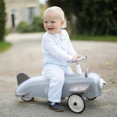 Toy Ride-On Speedster Plane - Silver