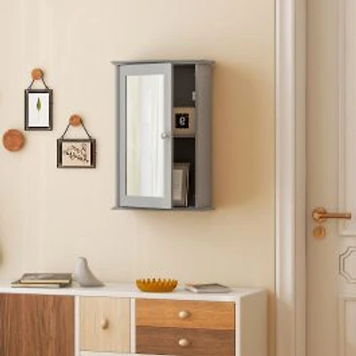 Bathroom Wall Cabinet with Single Mirror Door