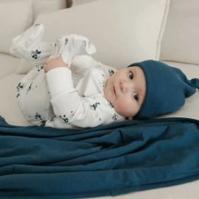 Bamboo-Cotton Baby Blanket - Denim