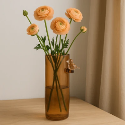 Bird Perch Vase - Amber