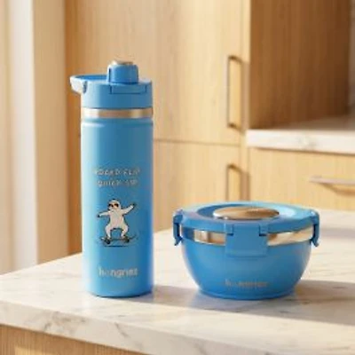 Board Flip Quick Sip Wavez Bottle and Hot Bowl Set