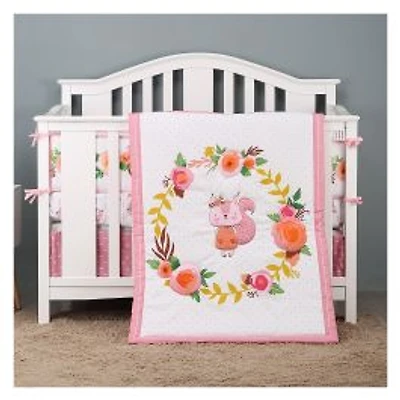 5-Piece Newborn Crib Bedding Set - Squirrel