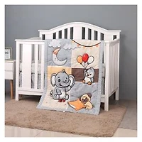5-Piece Newborn Crib Bedding Set - Playful Elephant