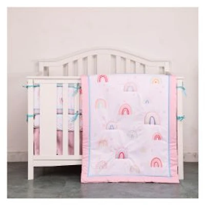 5-Piece Newborn Crib Bedding Set - Rainbow