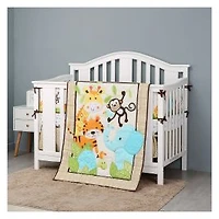 4-Piece Crib Bedding Set - Jungle Adventure