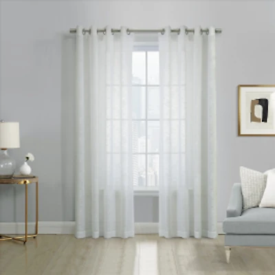 Boucle Semi Sheer Grommet Curtain