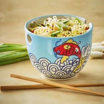 Koi Fish Noodle Bowl with Chopsticks