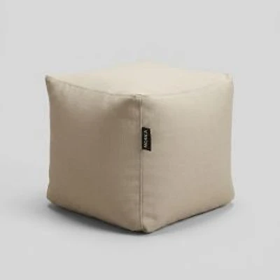 Canvas Square Ottoman - Beige