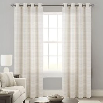 Capri Semi-Sheer Jacquard Grommet Curtain
