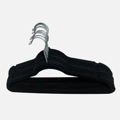 Velvet Hangers, Pack of 10 - Black