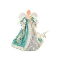 Turquoise and White Cotton Sleek Warm White LED Angel Tree Topper Glowing Stars