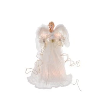 Ivory Cloth Classic Illuminated Angel Tree Topper