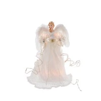 Ivory Cloth Classic Illuminated Angel Tree Topper