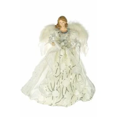 White Silver Cloth Modern 10-Light Angel Tree Topper