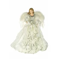 White Silver Cloth Modern 10-Light Angel Tree Topper