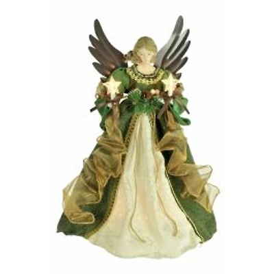 Green Modern Rustic 10-Light Angel Tree topper