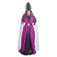 Orchid and Black Fabric Witch Figure with Spider Staff
