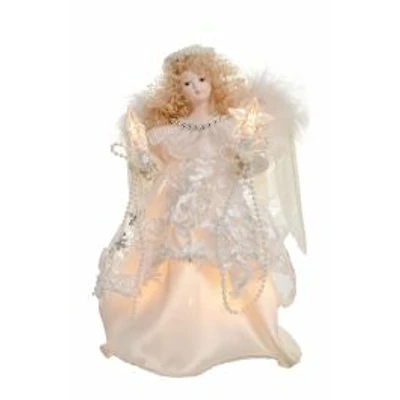 Ivory Cloth Small 10-Light Angel Tree Topper