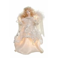 Ivory Cloth Small 10-Light Angel Tree Topper