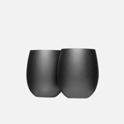 Corkcicle Sommelier Stemless Glasses, Set of 2 - Ceramic Slate