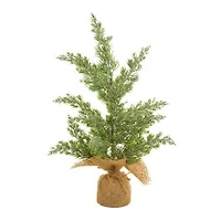 Frosted Green Pvc Christmas Tree with Sequins, Pack of 4