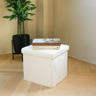 Pouf de rangement 3 en 1 - Blanc