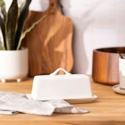 Park West White Butter Dish by BIA
