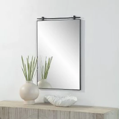 Titel 36" Tall Rectangular Mirror, Matte Black