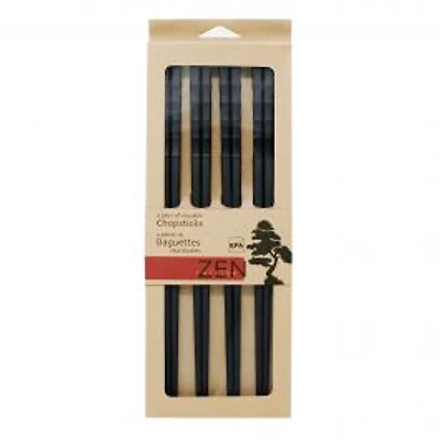 Zen Cuisine Reusable Black Chopsticks Set