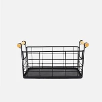 Black Metal Organizer Basket by Natural Living