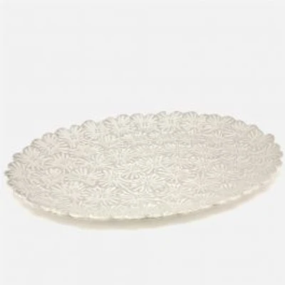 Bouquet White Oval Platter by BIA