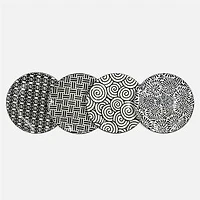 BIA Black & White Appetizer Plates, Set of 4