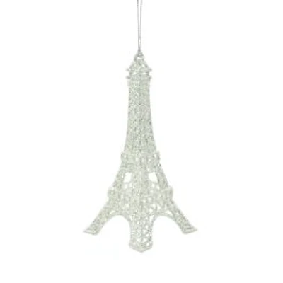 Hanging Silver Eiffel Tower Ornament, Pack of 8
