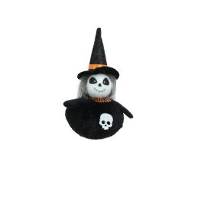 Round Black Cloth Happy Ghoul Figurine, Pack of 8