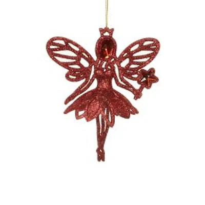 Hanging Red Angel Ornament with Star Wand, Pack of 6