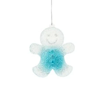 Hanging Blue and Clear Gingerbread Cookie Ornament, Pack of 6