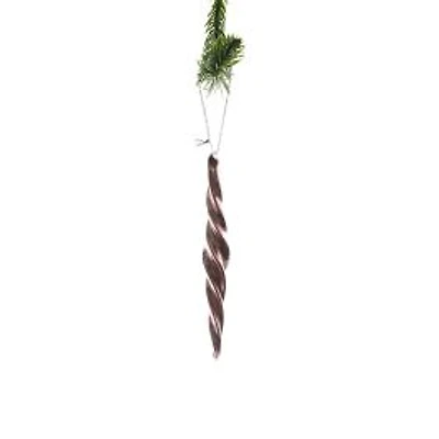 Hanging Pink Glass Spiral Finial Ornament, Pack of 6