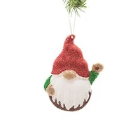 Hanging Red Plastic Waving Gnome Ornament, Pack of 6