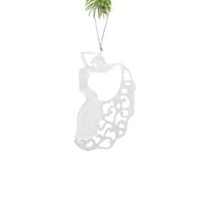 Clear Plastic Dancer Ornament Glittering Dress, Pack of 6